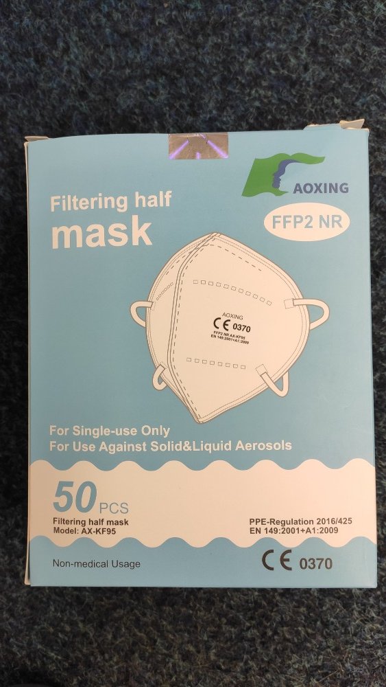 ffp2-3-rotated AOXING FFP2 AX- KF95 - Respirátor FFP2 so štvormiestnym CE certifikátom (CE0370) - 50ks balenie