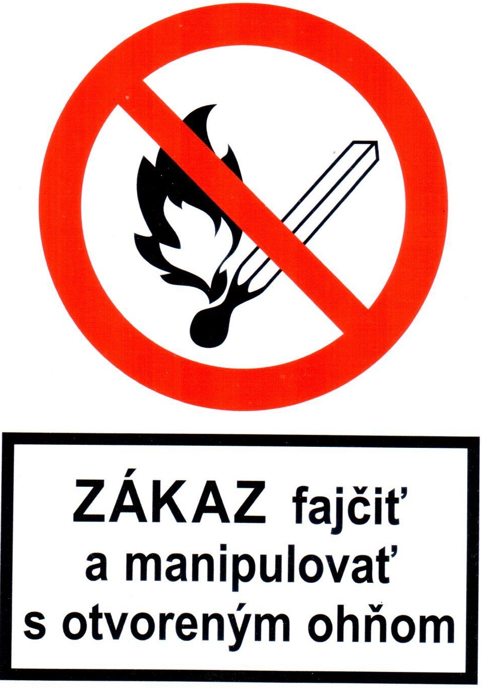 Zákaz fajčiť a manip. s otvoreným ohňom - piktogram samolepka