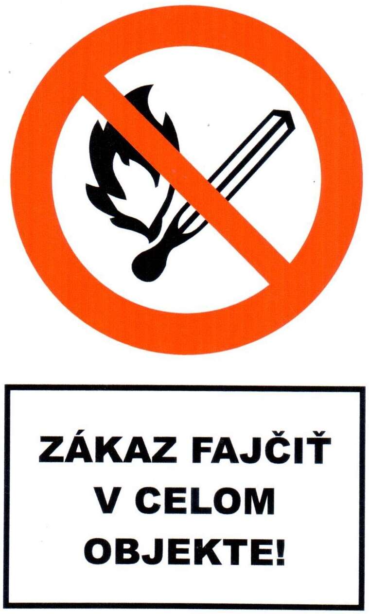 Zákaz fajčiť v celom objekte - piktogram samolepka