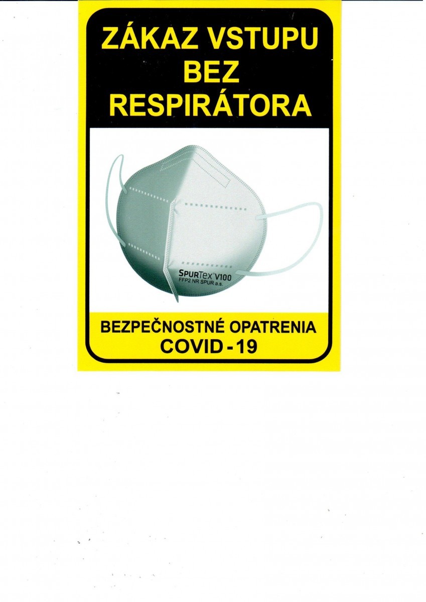 Zákaz vstupu bez respirátora – samolepka