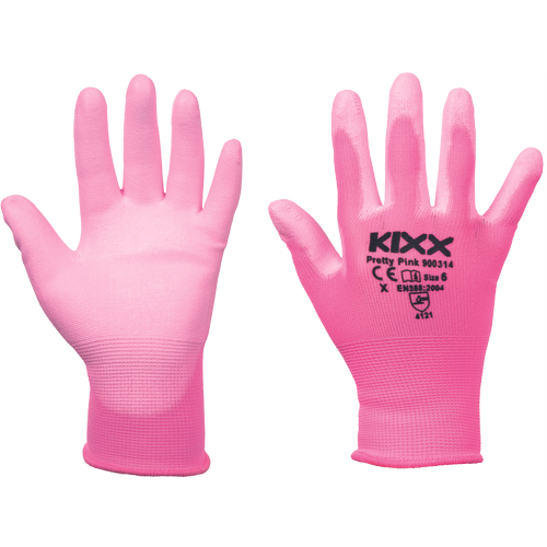 PRETTY PINK  rukavice nylon PU ružová 6