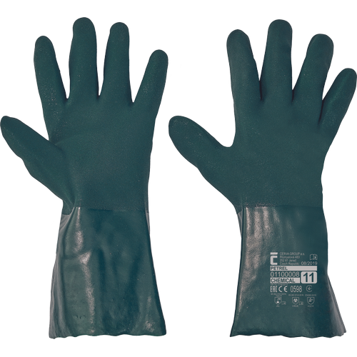 PETREL rukavice PVC - zelené - 11