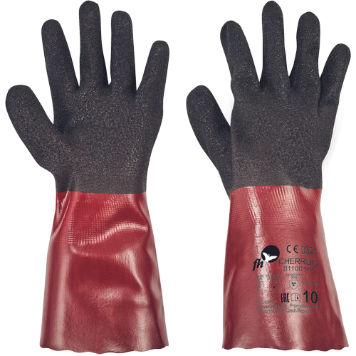 CHERRUG rukavice PVC černá/červená 7