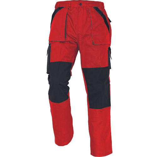 MAX nohavice 260 g/m2 červená/čierna 44