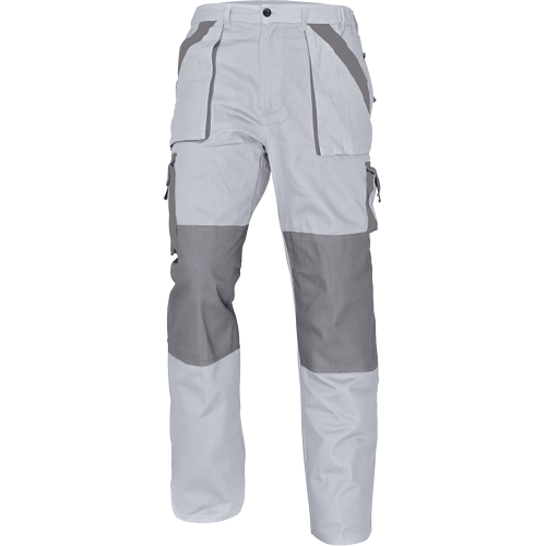 MAX nohavice 260 g/m2 biela/sivá 46