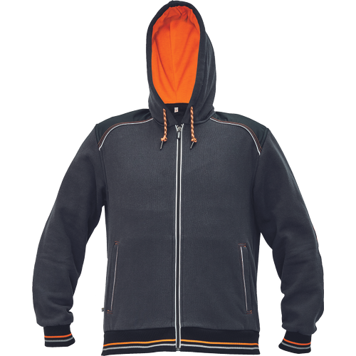 KNOXFIELD mikina s kap antracit/oranž XS