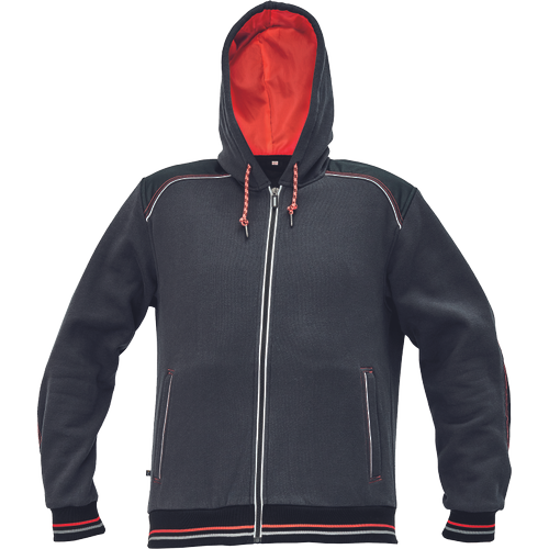 KNOXFIELD mikina s kap antracit/červ XS