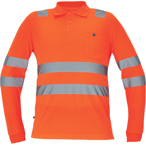LUGO HV polokošeľa dl.rukáv oranžová XS