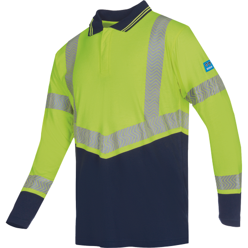 ARRAN HV polokošeľa dlhy ruk žltá/navy S